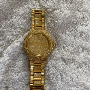 Michael Kors gold crystal glitz oversized watch